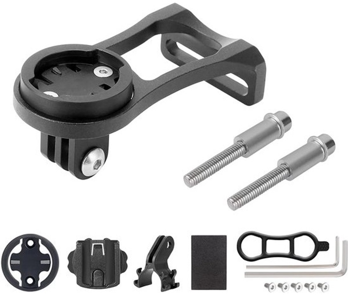 Fietscomputer Stuurhouder - GPS Mount - Veilig Fietsen - Aluminium Constructie - Compact Ontwerp - Zwart