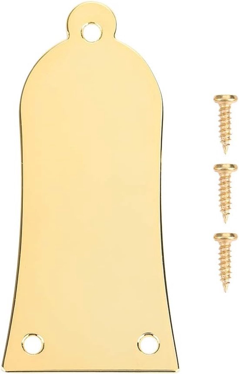 Holvormige Truss Rod Cover voor Elektrische Gitaar met 3 Gaten - Geschikt voor Les Paul en Epiphone - Goudkleurig Design