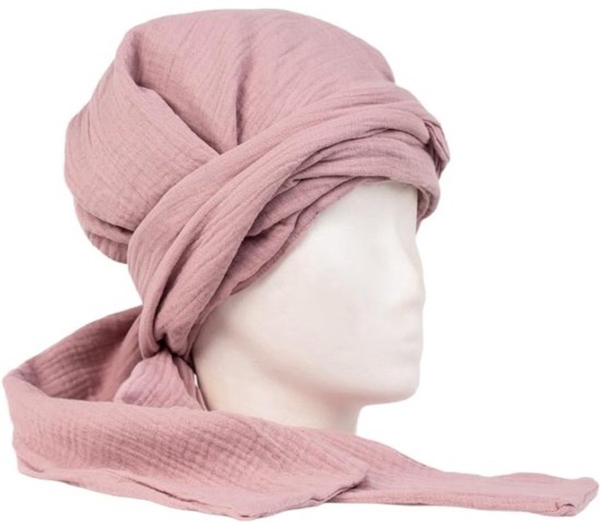 Plopdoek Krullend Haar - Krul Handdoek - Krullen Vormgeven - Zacht Ademend Katoen - 205 x 62 cm - Roze