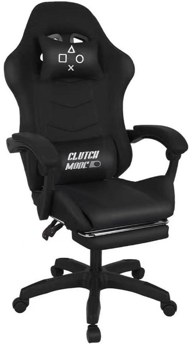 Ergonomische gamestoel - Gaming fauteuil - Comfortabel gamen - Inclusief kussens - 64 x 49 x 113 cm - Zwart