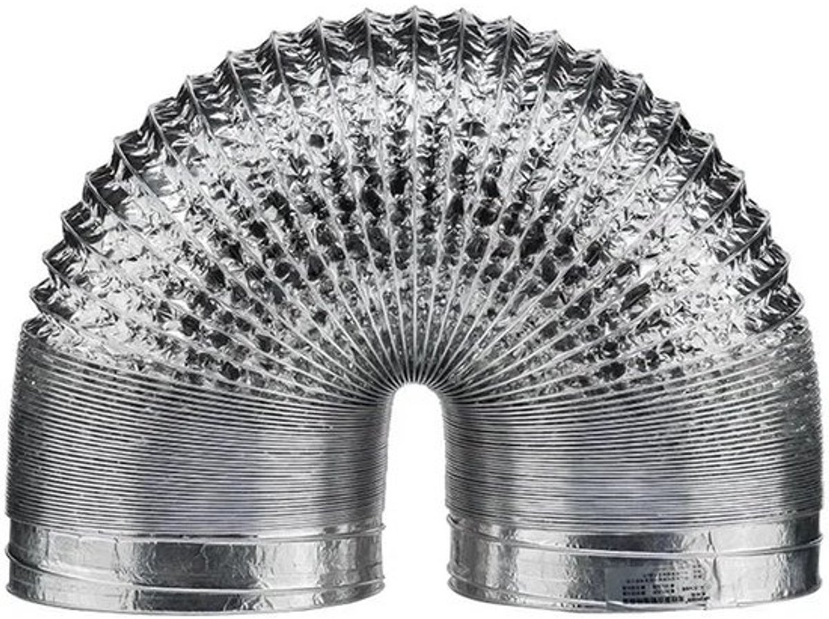 Afvoerslang Aluminiumfolie - Ventilatiebuis Rookkanaal - Keuken Ventilatie - Schaalbaar Flexibel - 80-200mm Diameter - Zilverkleurig