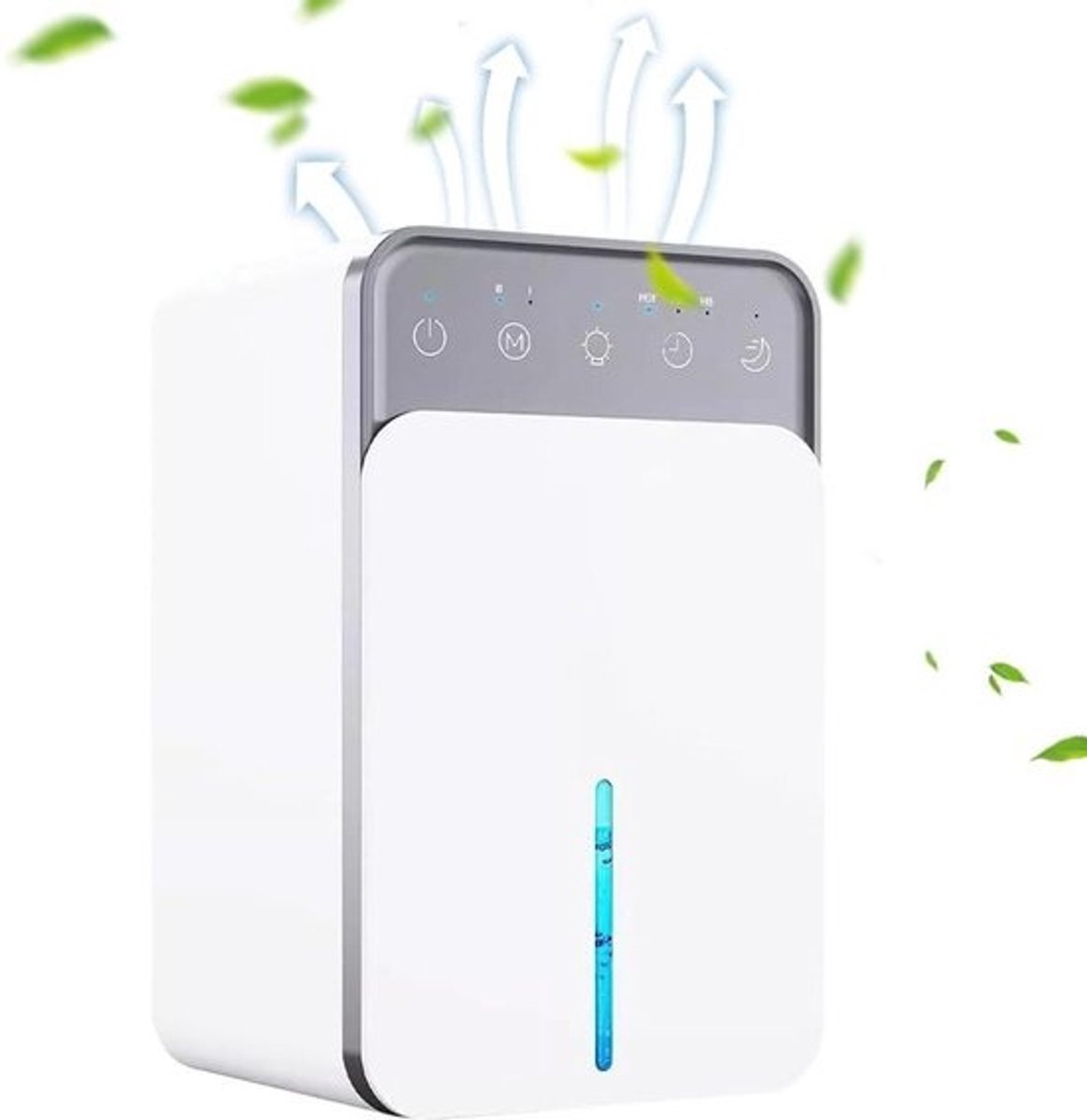 Elektrische Luchtontvochtiger - Compact Apparaat - Vocht Bestrijden - Stille Nachtmodus - 1500 ml Tank - Wit