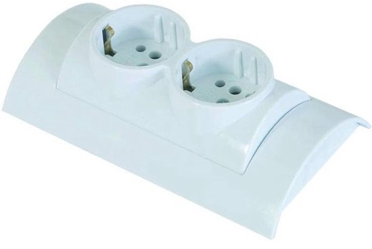 Dubbel Schuko-stopcontact - 2-voudig opbouwstopcontact voor veilige stroomvoorziening