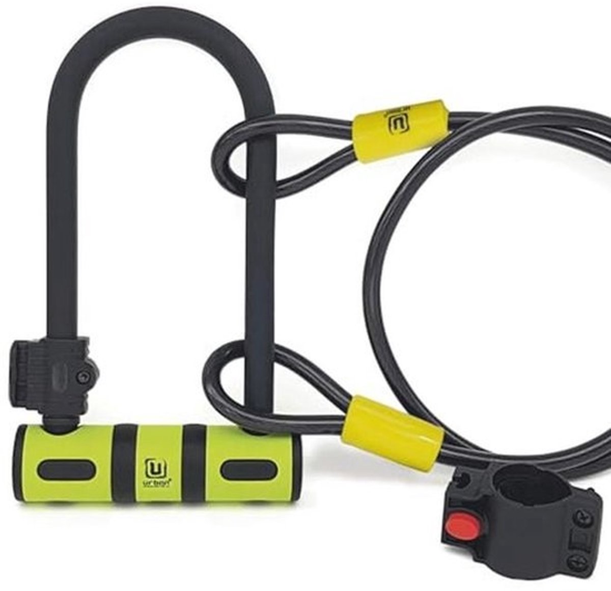 Bicycle U-Lock with Steel Cable 120cm - High Security Lock for Bike and Scooter