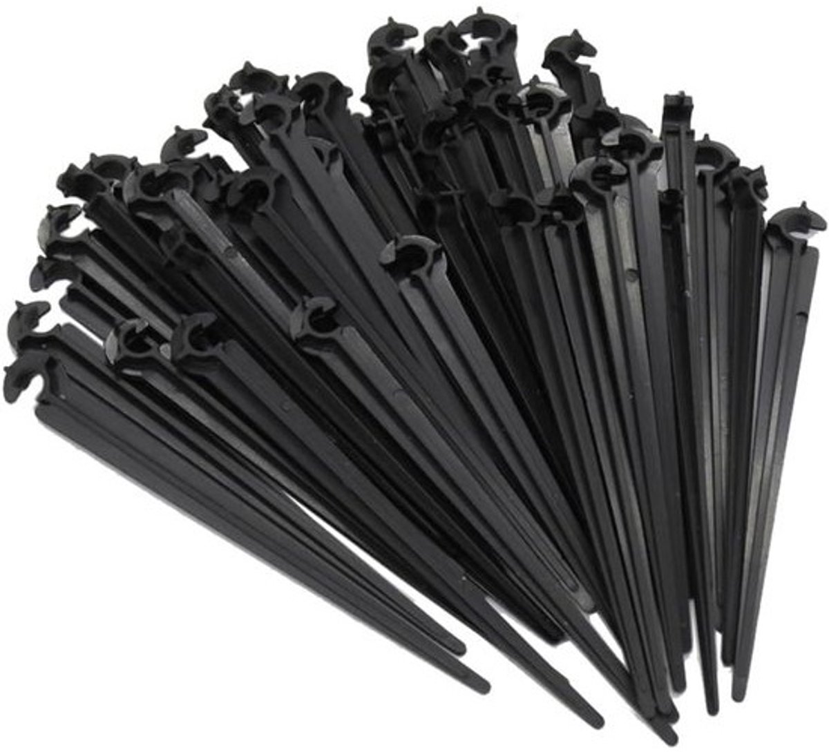 Qivine 50 stuks tuinslang bevestigingsanker, tuinslang, anker, bodem grondpen, slanghouders C-vorm, bevestigingsanker voor druppelslang, parelslang, steekvork, voor 4/7 mm slang