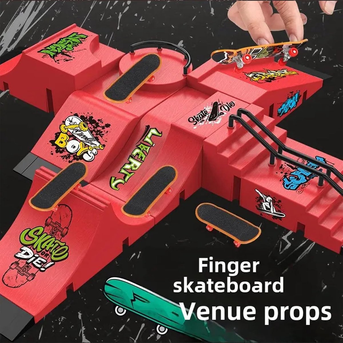 Mini Fingerboard Accessoire Set met Skateboard en Reserveonderdelen voor Sporttraining en Tricks