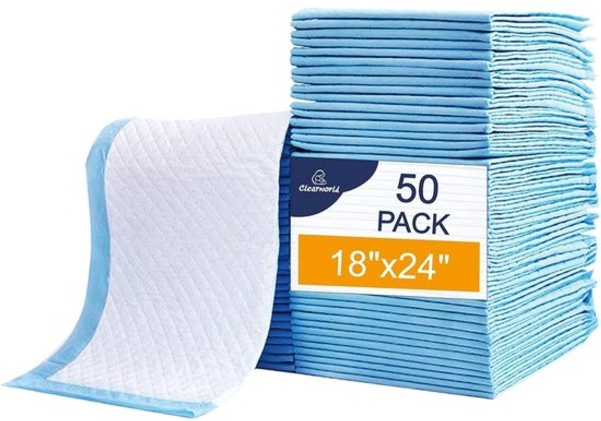 Baby Verschoningsmatjes - Wegwerp Onderleggers - Hygiënisch Verschoonen - 3-Laags Lekvrij - 50x60 cm - Wit