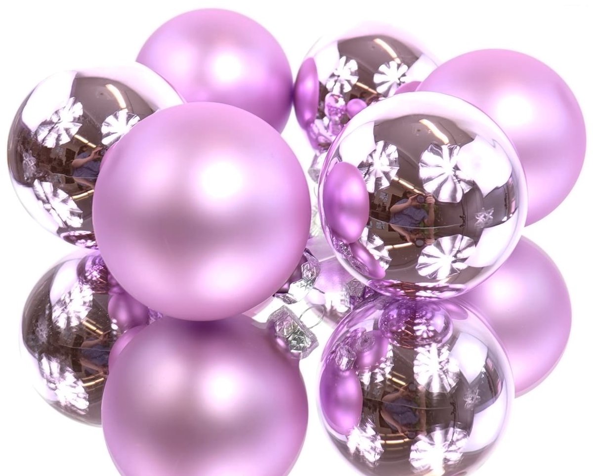 Decoris Kerstballen Lilac Breeze Lila Ø 8 cm 6 stuks - Glas