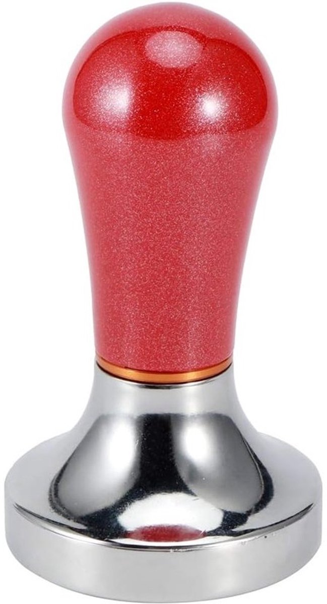 Koffie Tamper - Espresso Accessoire - Espresso Bereiden - Gelijkmatige Druk - 57mm Diameter - Rood