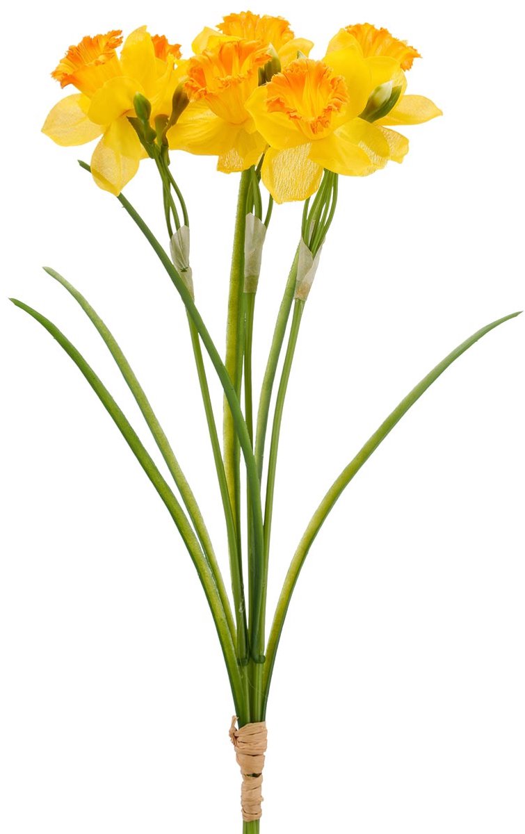 Gasper Narcissenbos geel & oranje 3 stelen 41 cm