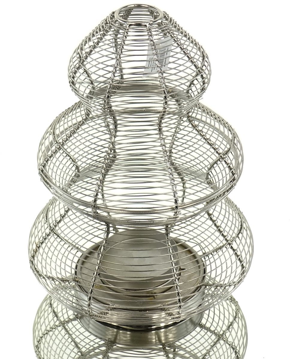 Gasper Kerst-windlicht Kerstboom Zilverkleurige Draad 33 cm