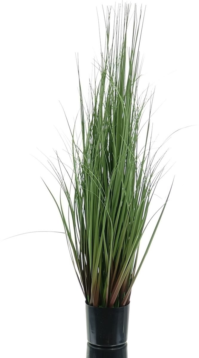 Gasper Siergras Groen Zwarte Pot 90 cm - Kunstplant