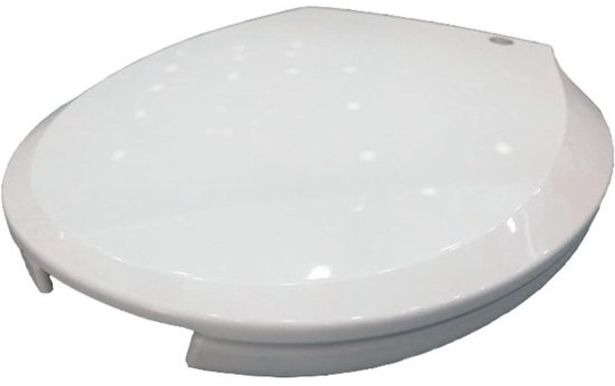 Toiletbril met deksel - Rond toiletdeksel - Open voorkant - Softclose mechanisme - 355 x 40 cm - Wit