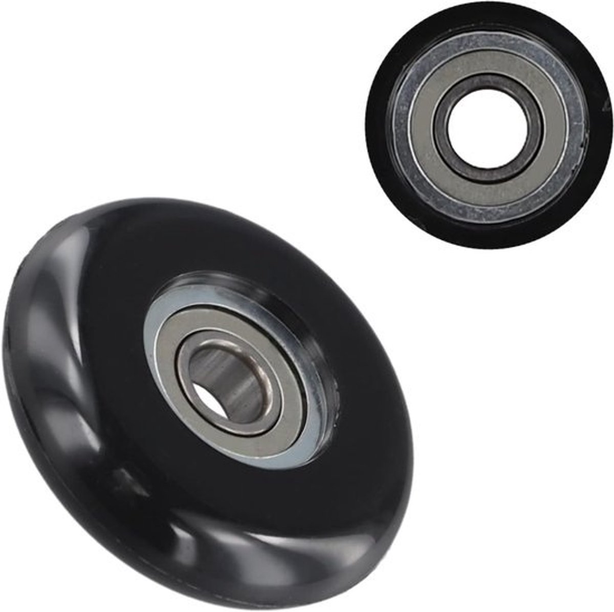 Roeimachine Wiel - Zadelwiel Onderdeel - Fitnessapparatuur Onderhoud - Stalen Lagers Nylon - 43x11x8mm - Zwart