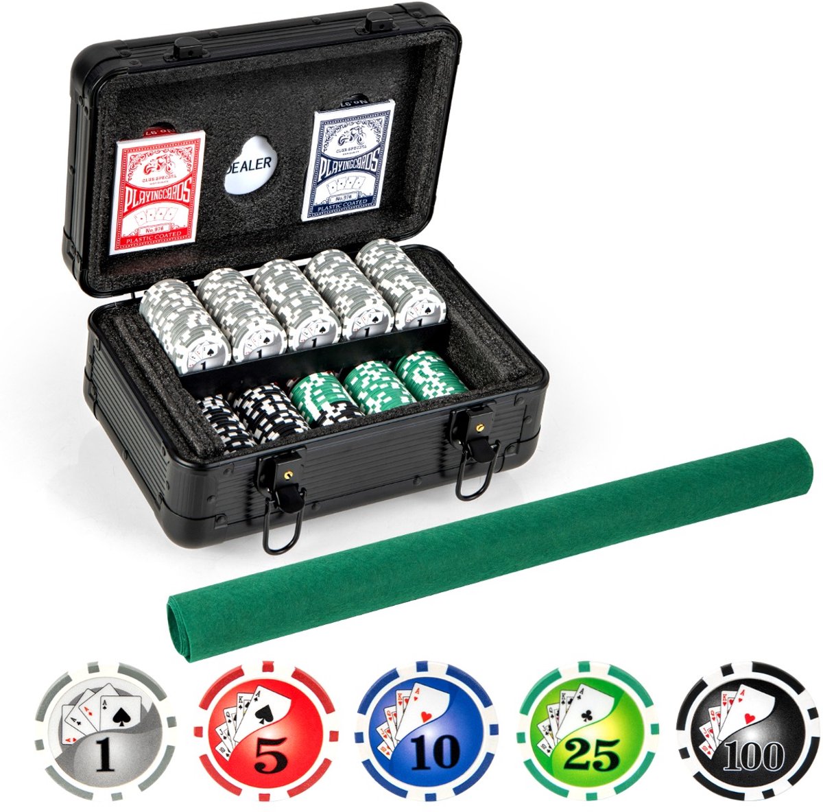 SureDeal® - Speelkamer - Texas Hold Poker - Sleutels - 29x20x16 cm - Zwart