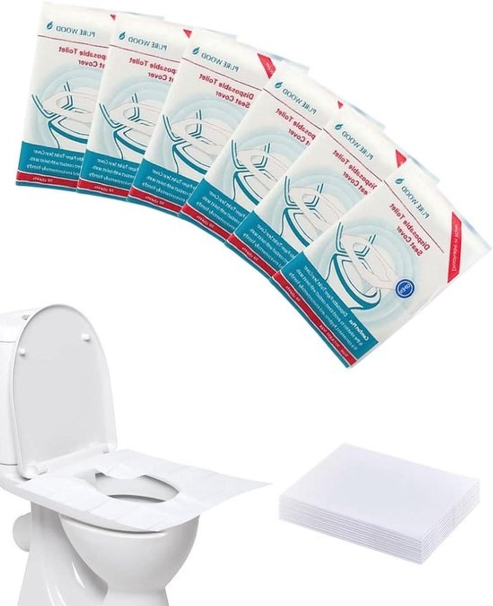 Toilet Bril Beschermers - Wegwerp Hoezen - Hygiënisch Reizen - Biologisch Afbreekbaar Materiaal - 60 Stuks - Wit