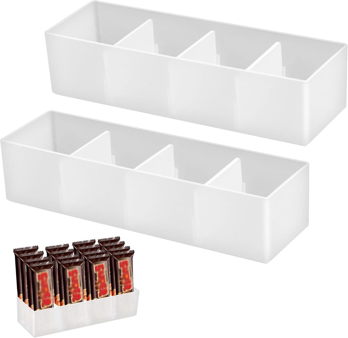 Kleine Opbergmand voor Keuken - Transparant - 4 Secties - Kunststof - Voor Organiseren van Snacks en Specerijen