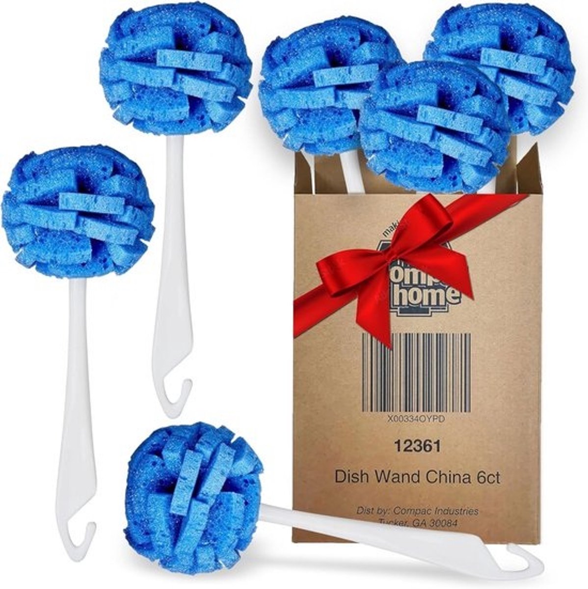 Vaatwasserborstel met Schuimwaskoppen voor Delicate Glazen en Servies - Set van 6