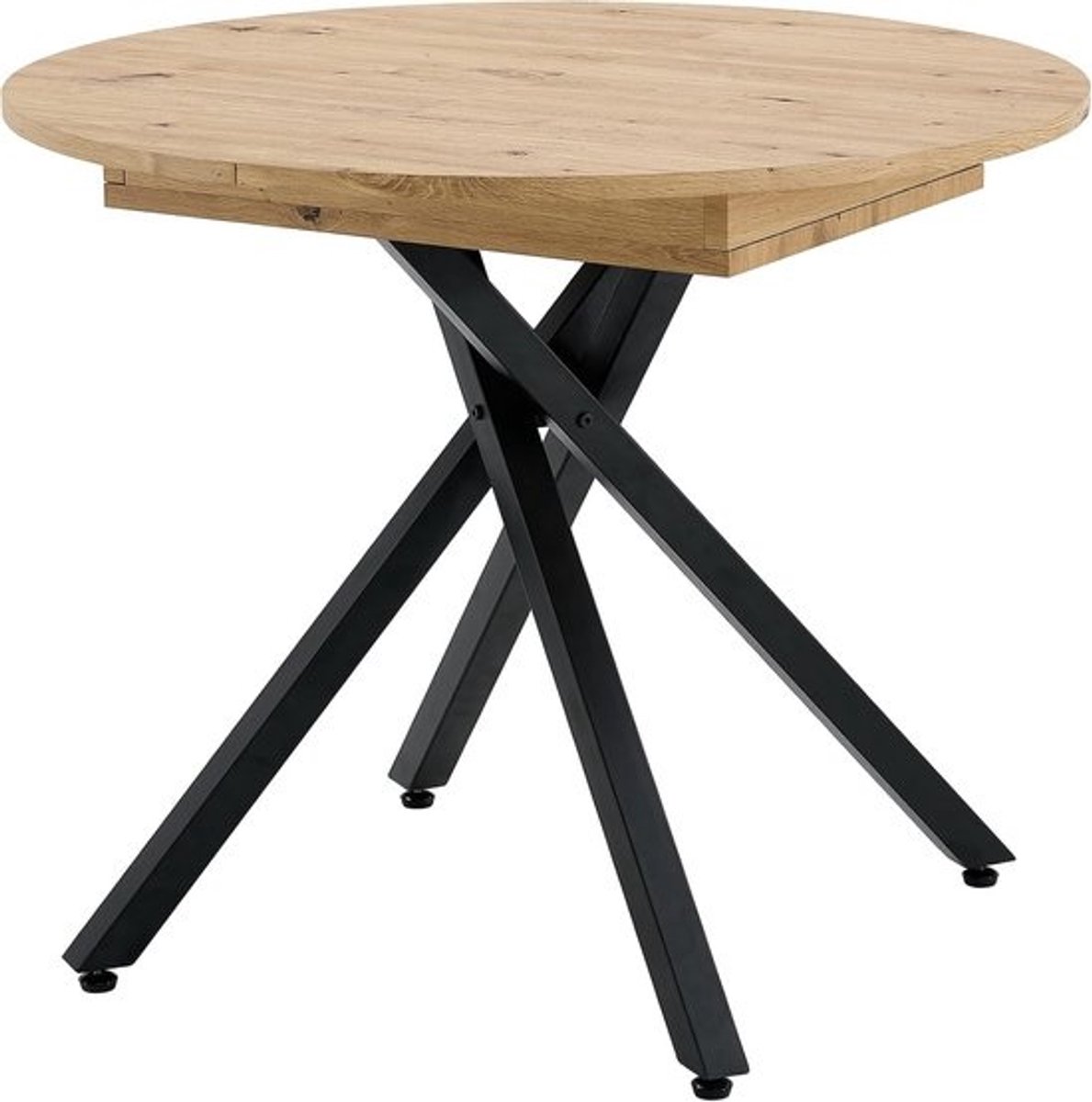 Uitschuifbare Eettafel - Ronde Tafel - Ruimte Besparen - Inklapbaar Hoogte Verstelbaar - 90-120 x 90 x 75 cm