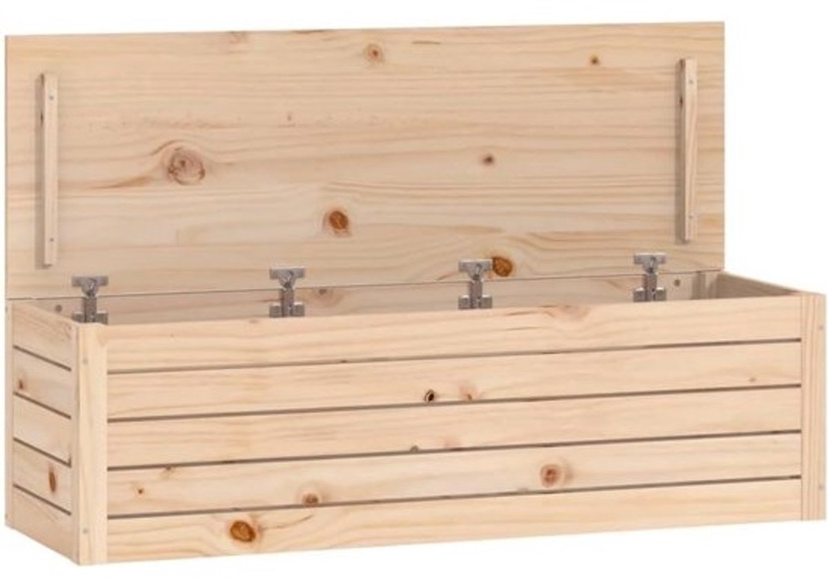 Opbergbox Grenenhout - Gereedschapskist Tuinkist - Tuin Terras Opslag - Massief Hout Constructie - 109x36x33 cm