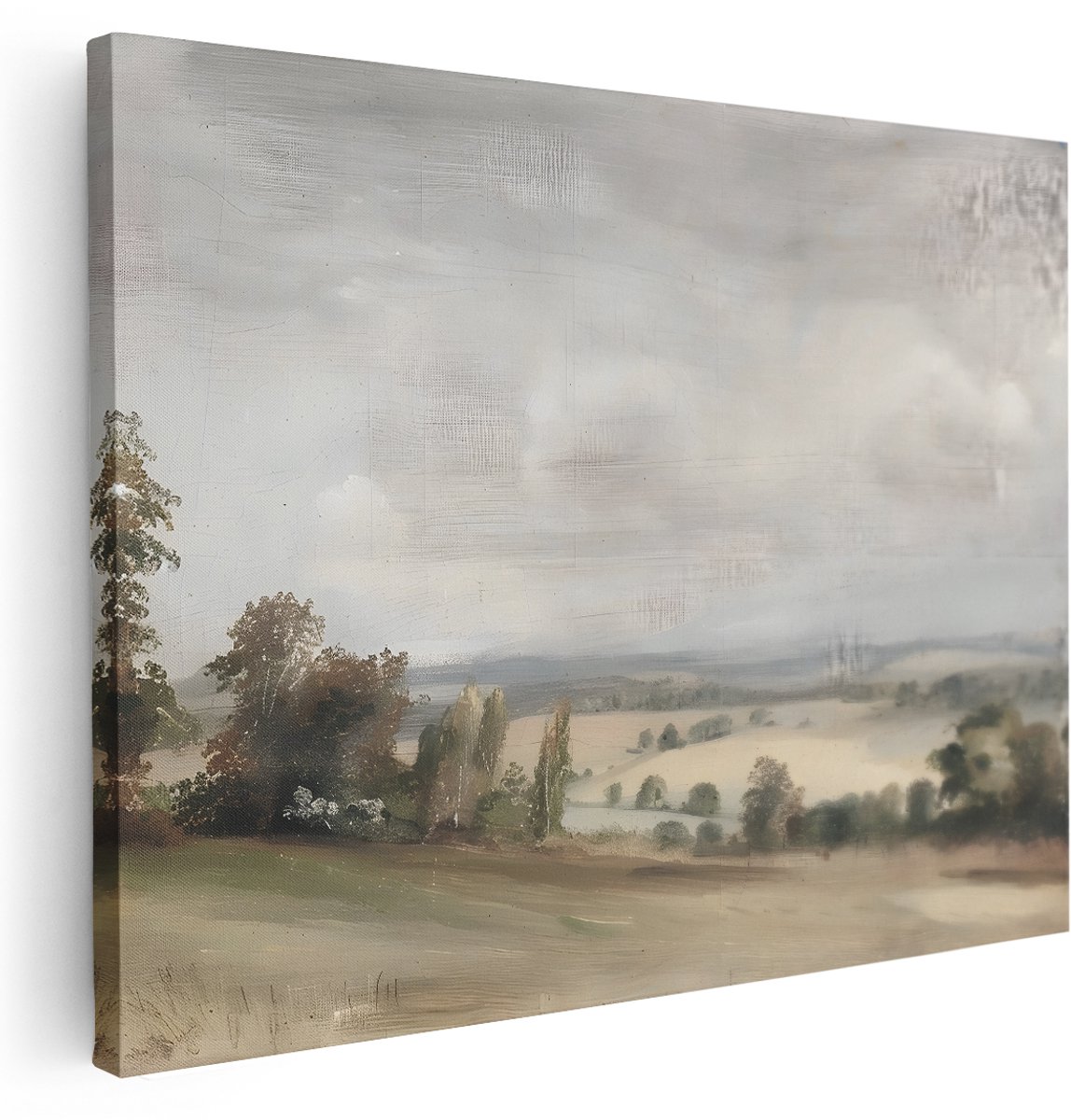 Artaza Canvas Schilderij Glooiende Velden - 160x120 cm - Groot - Wanddecoratie Landschap - Muurdecoratie Natuur - Kamer Accessoires Vintage