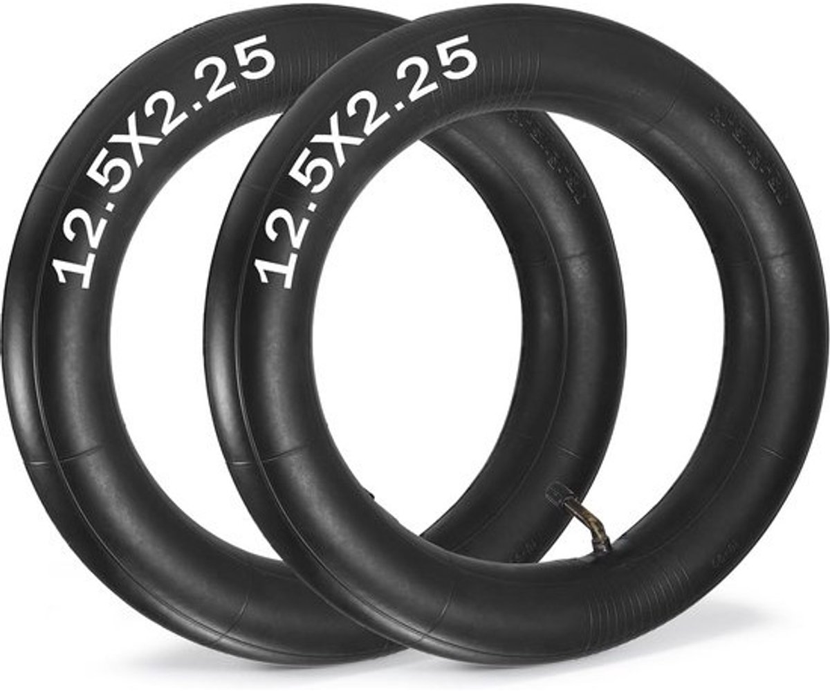12,5 x 2,25 binnenband 2 stuks met schuine klep voor elektrische scooter, minifiets, zakfiets, mobiliteitsscooter