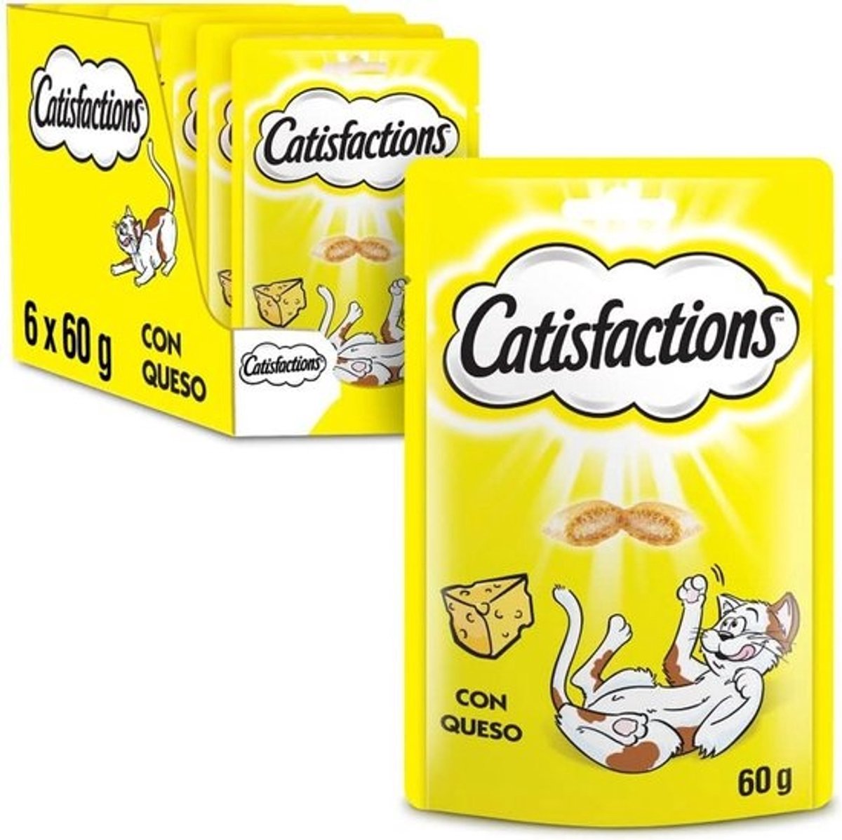 Snacks voor katten met kaas | 6 zakjes van 60 g