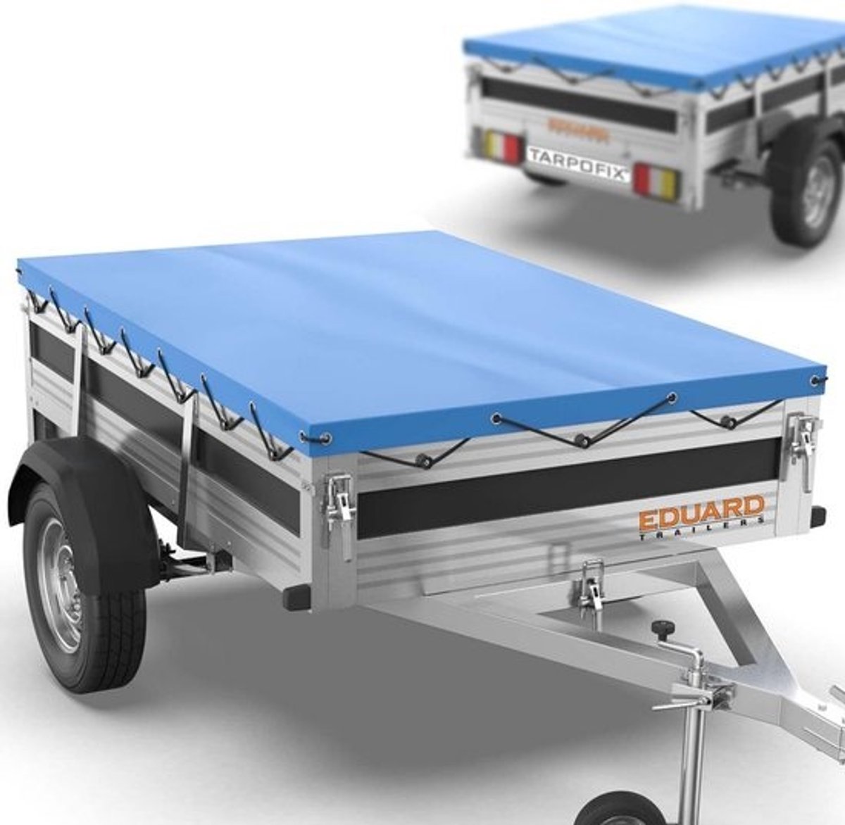 Trailerzeil 266 x 160 cm - Verstevigd PVC Zeil inclusief Touw voor 750kg en 1000kg Aanhangers