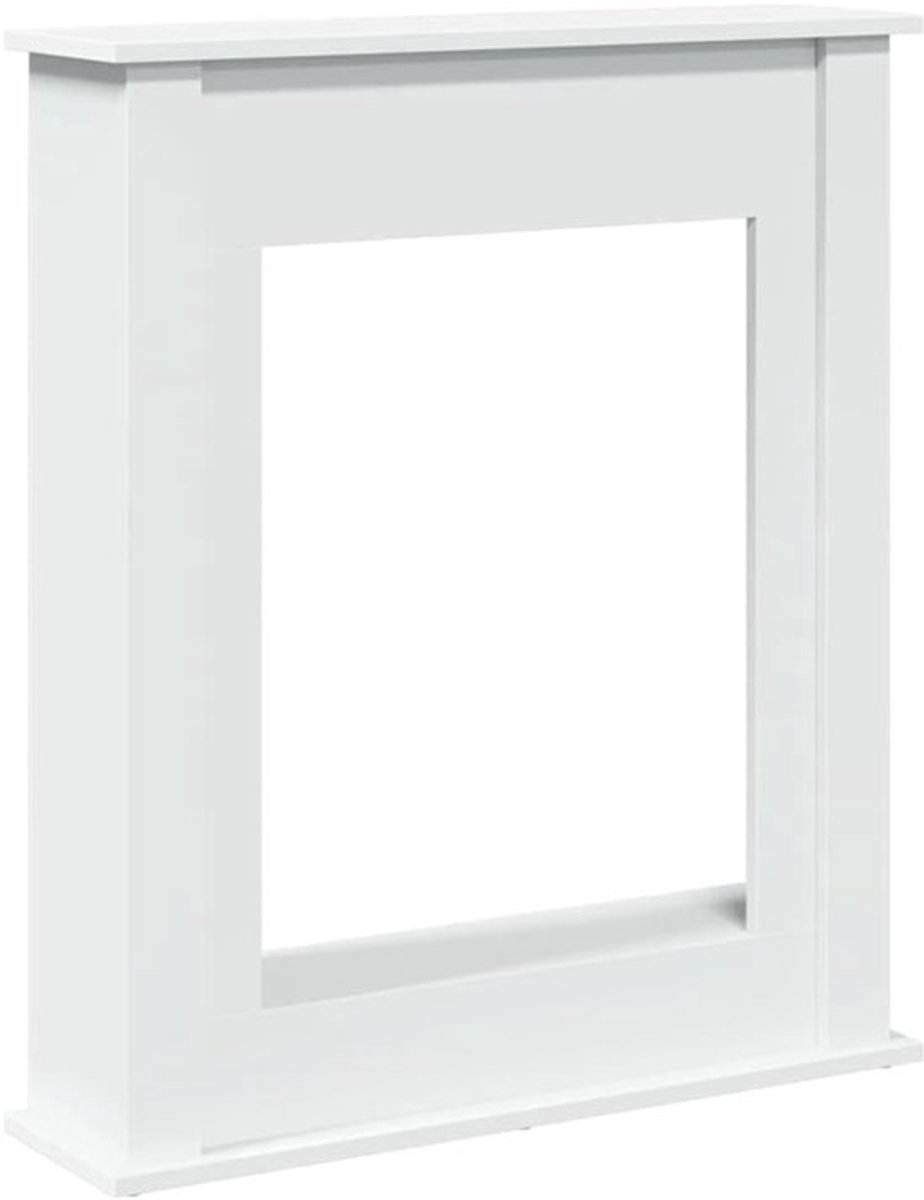 Witte Schouwombouw voor Decoratieve Haard 75x20x87.5 cm