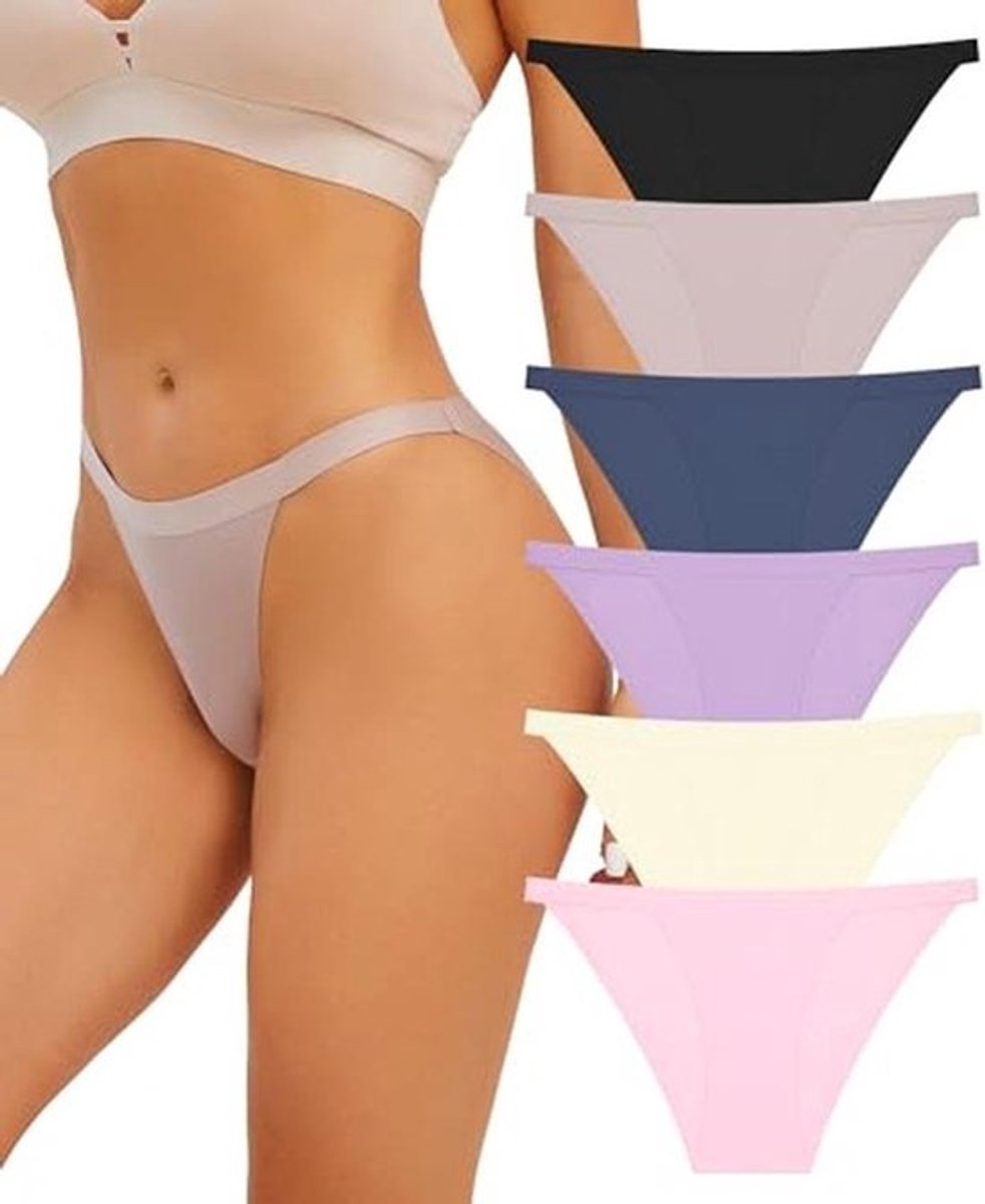 Naadloze Slips voor Dames - Onzichtbare en Sexy Onderbroeken - Multipack van 6