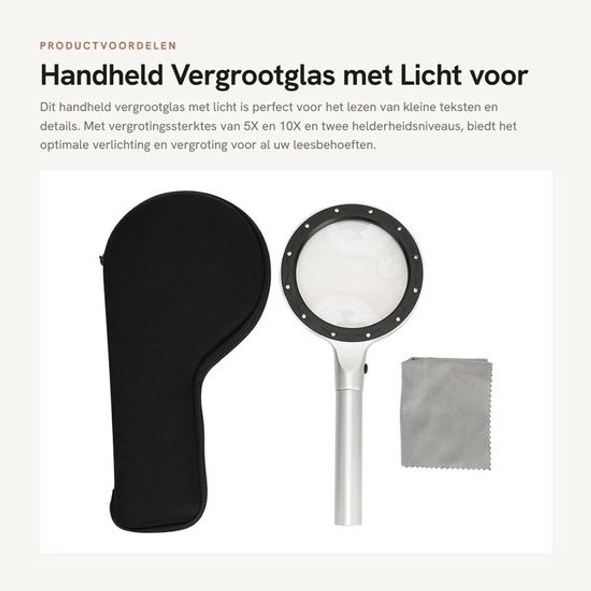 Dailygoods - Handheld Vergrootglas met Licht voor Leesgemak