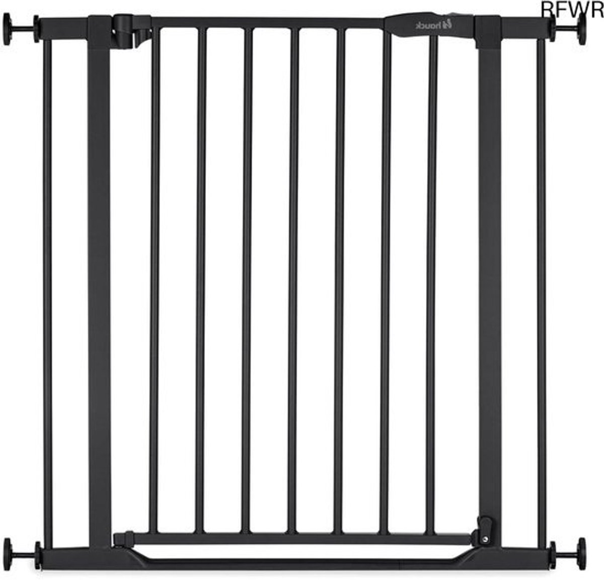 RFWR® Veiligheidshek voor kinderen tot 80 cm - Eenvoudige installatie zonder boren, met handmatige vergrendeling en platte drempel - Zwart