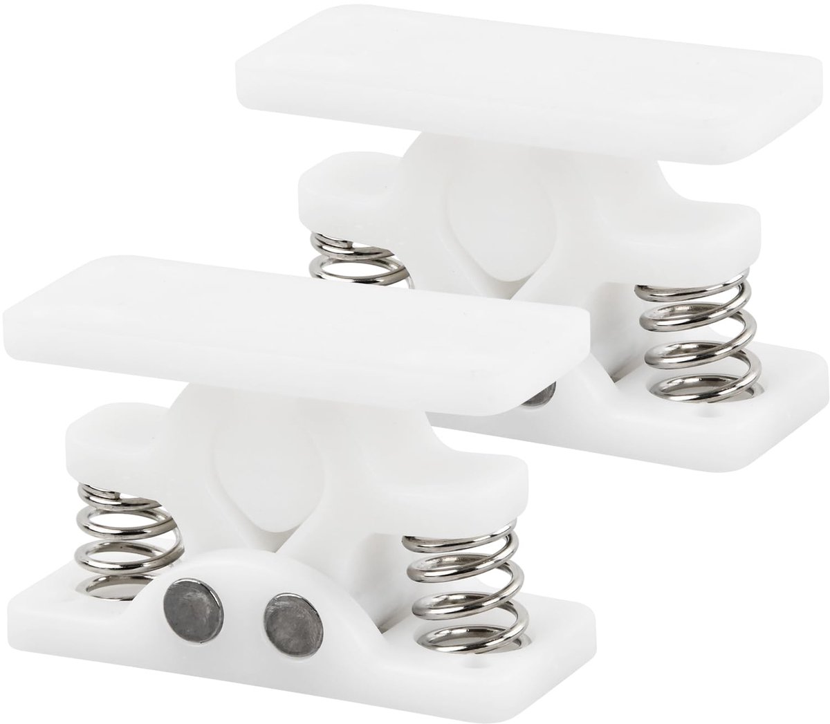 Zware Deurvastzetter - Met 8-voudige Schroefmontage en Veermechanisme - Voor Caravan, Camper, Boot en Huis - Voorkomt Wandschade - Wit, 63x40x27mm