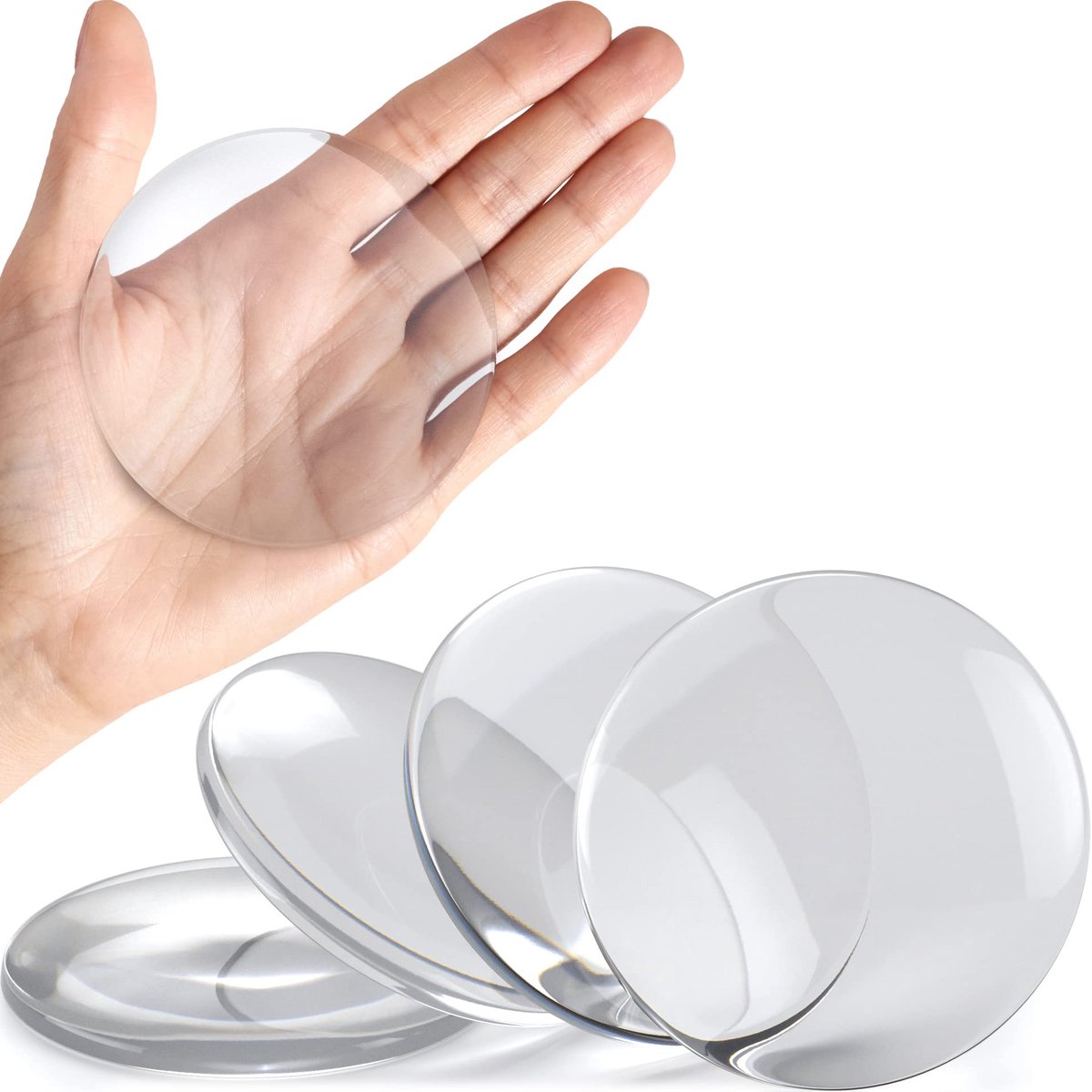 Deurstopper Muurbeschermer - Zelfklevend - Rond - Geluiddempend - Van Transparant Rubber - Voor Deurklinken en Muren - 8 cm - Set van 4 stuks