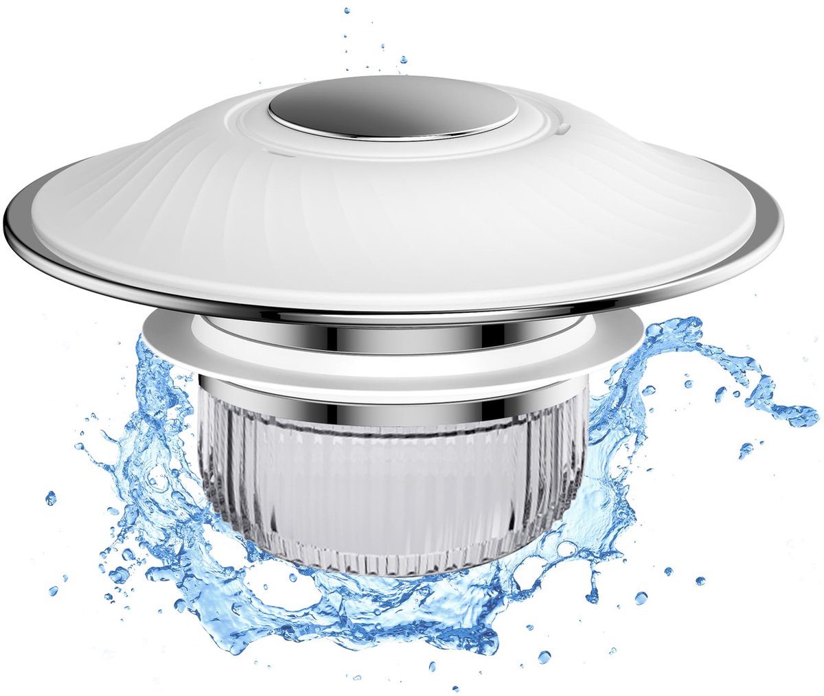 Wastafelstop - Universele Pop-up Siliconen Afvoerstop met Zeef - Afneembaar Anti-verstopping - Snelle Afvoer - Anti-geur - Voor Badkamer - Wit (28-45mm)