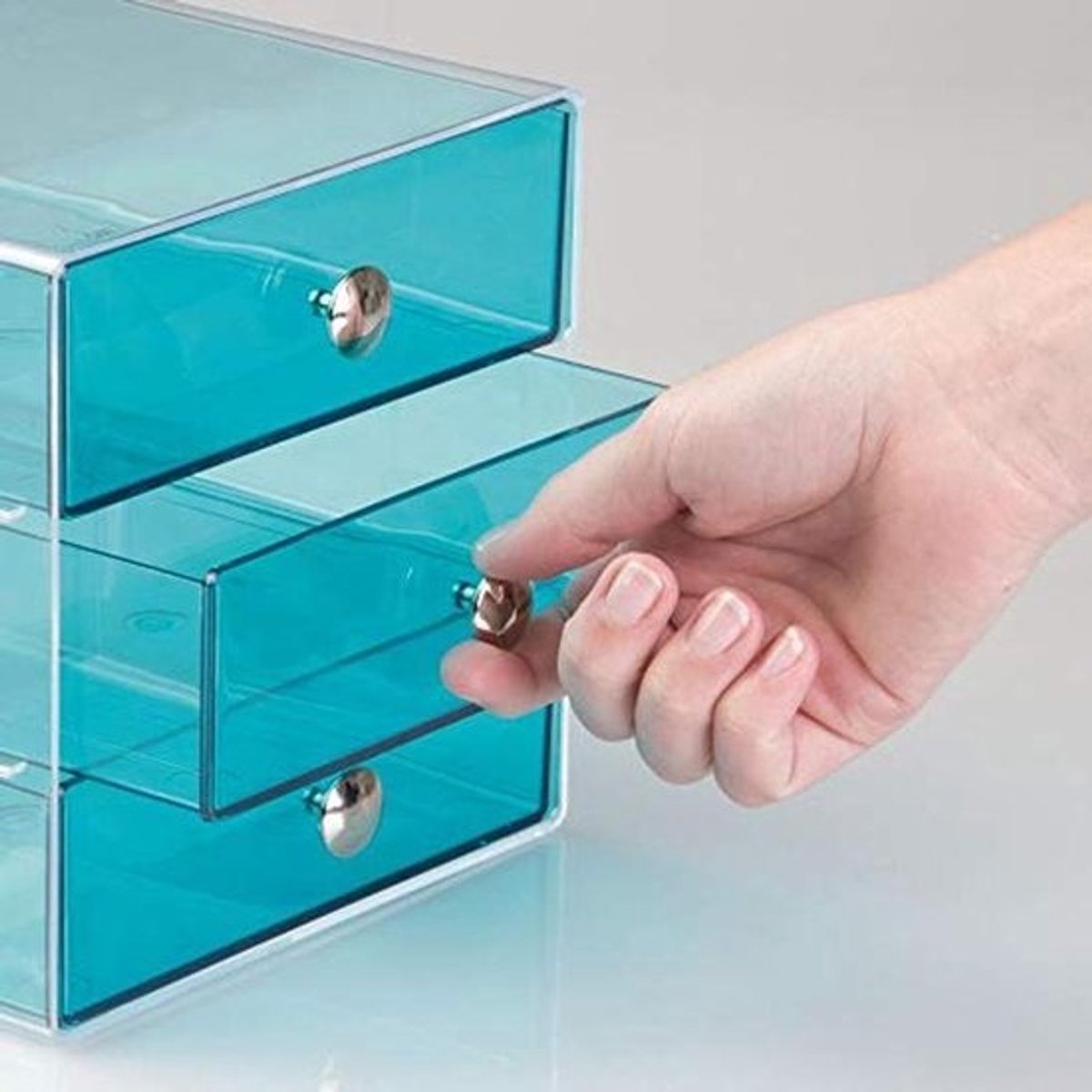 Multifunctionele Make-Up Organizer met 3 Laden - Ruimtebesparend en Stapelbaar
