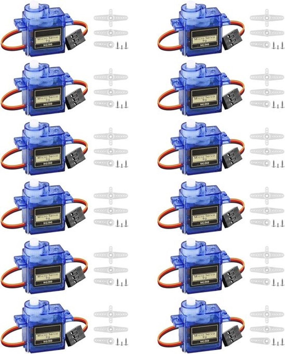 12 Stuks 9G Micro Servo Motor voor RC Modellen en Robotica