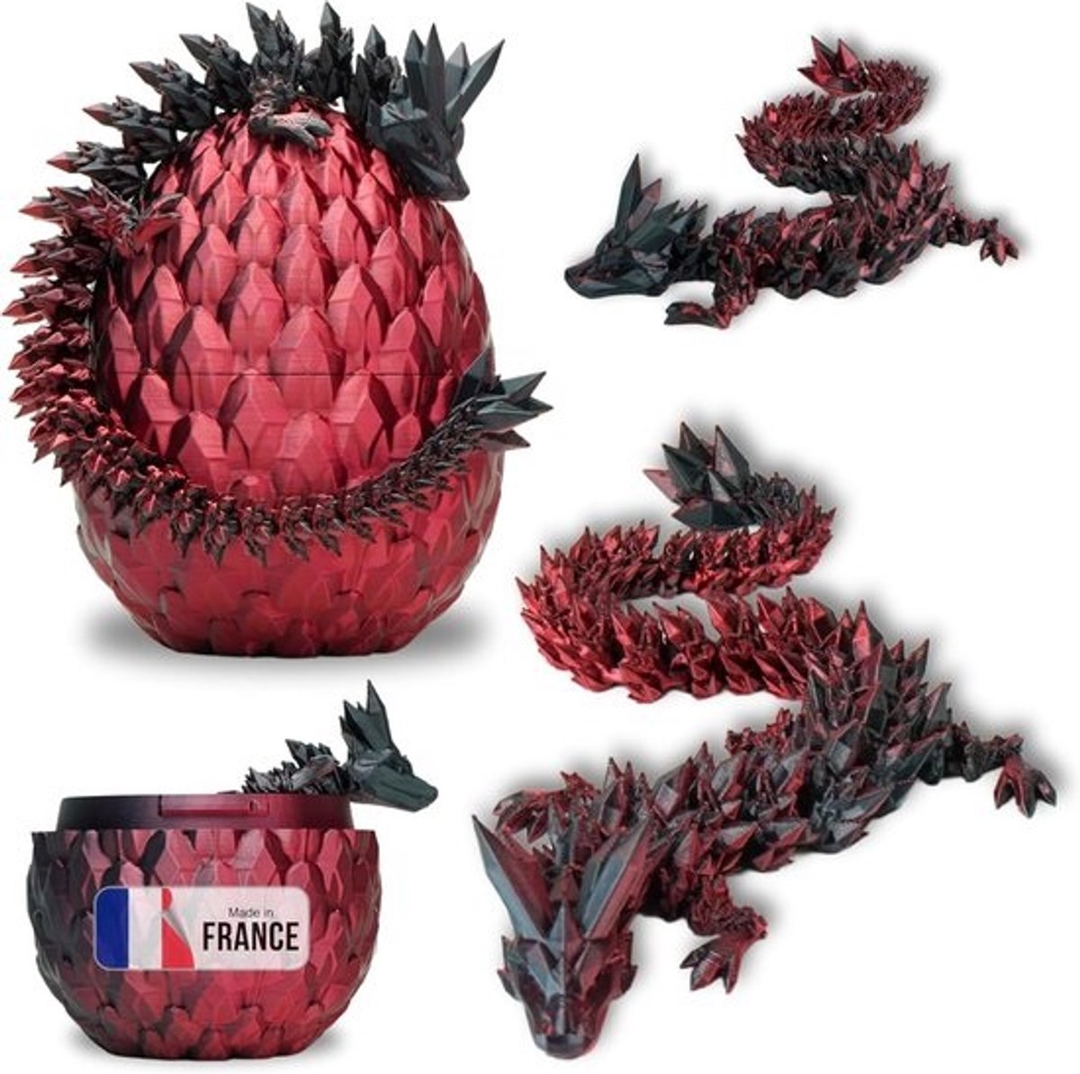 Beweegbare 3D Geprinte Draak met Ei - Verrassend Cadeau en Decoratie