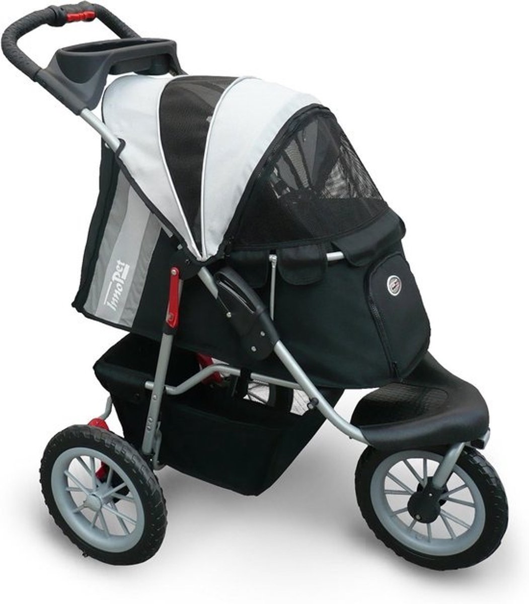 Huisdierenbuggy Opvouwbaar - Hondenbuggy Kinderwagen - Comfortabel Vervoer - Eenvoudig Vouwsysteem - 66 x 33 x 50 cm - Zwart Zilver