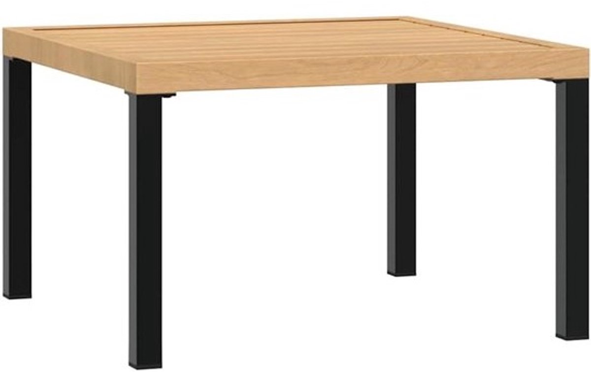 Zwarte Aluminium Bijzettafel voor Tuin en Terras 65x65x40 cm