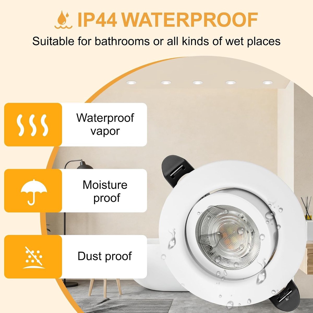 Dimbare LED Inbouwspots - Wit - Set van 12 - 230V met 3 Kleurtemperaturen - Voor Badkamer en Woonkamer