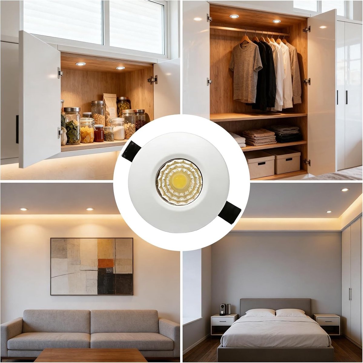 Mini LED-inbouwspot - Wit - Ø40mm - Aluminium - Voor Plafond of Kast