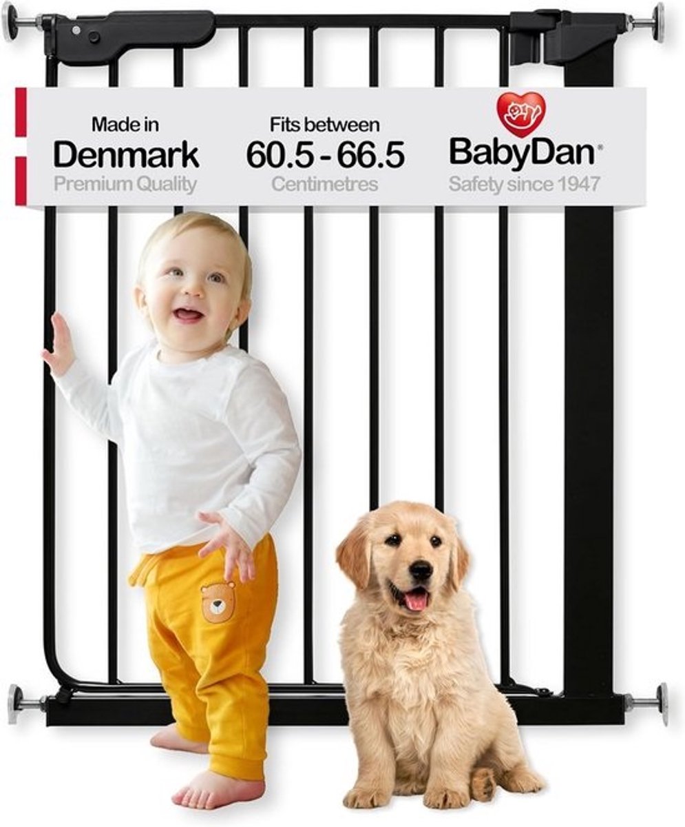 Veiligheidshek - Babyhekje Kinderhek - Babykamer Beveiligen - Extra Smalle Pasvorm - 60-66 cm - Zwart