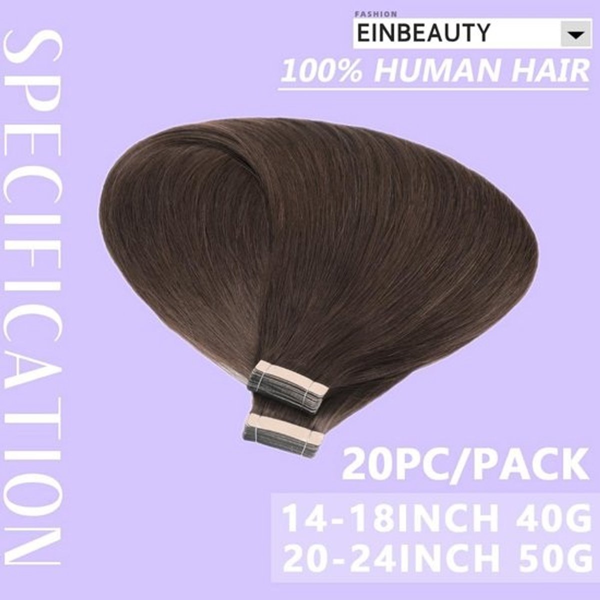 Tape-in Haarverlenging 20 Stuks Echt Menselijk Haar Inclume Lengte 55 cm