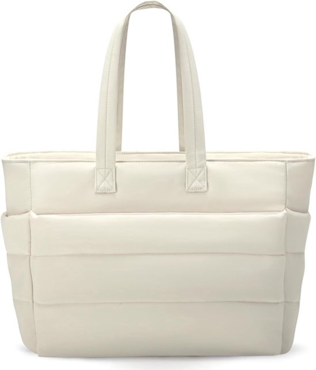 Grote Damsel Tas met Laptopvak - Shopper met Rits en Trolleyband