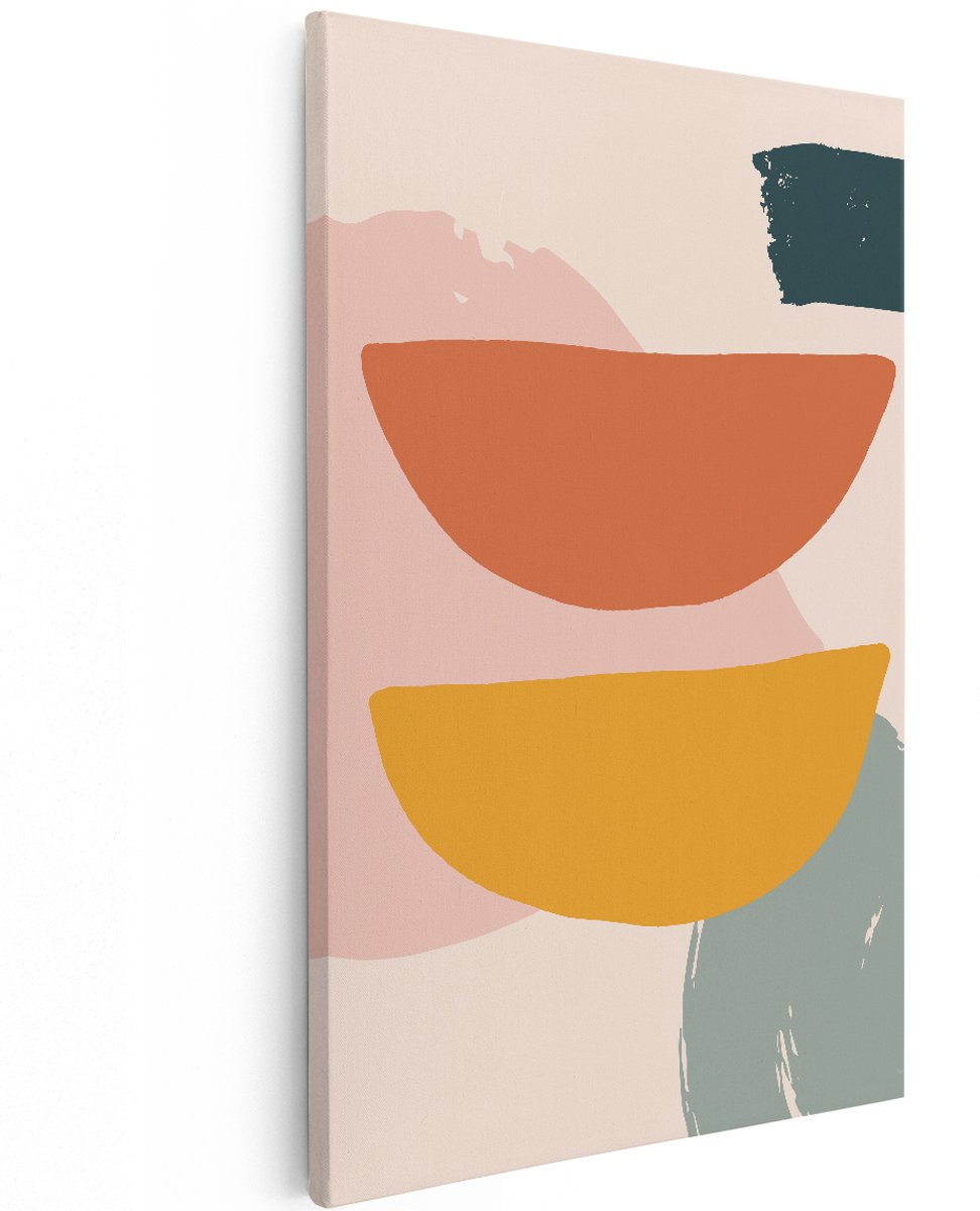 Artaza Canvas Schilderij Abstracte Kunst in Scandinavische Stijl - 120x180 cm - Groot - Wanddecoratie Woonkamer - Schilderijen - Muurdecoratie