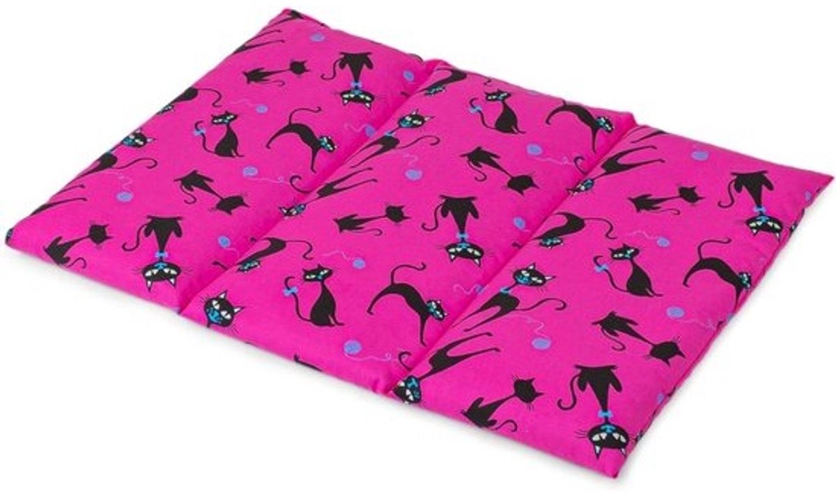 Groot Nek- en Rugkussen met 3 Kamers 40x30 cm - Warm & Koud Kruidenkussen Roze Kat
