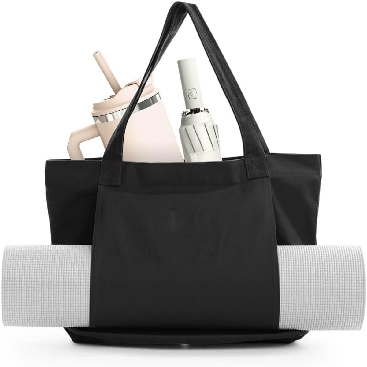 Yogatas - Zwart - 46,5 x 15 x 36 cm - Waterdichte Sporttas met Nat Vak - Voor Dames