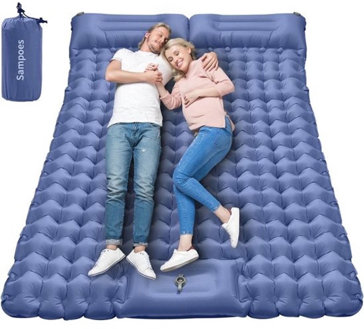 Zelfopblazende Slaapmat voor 2 Personen - Campingmatras 10 cm Dikte, Ideaal voor Outdoors