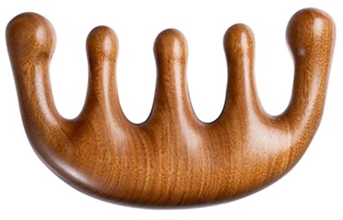 Houten Massagekam - Hoofdhuid Stimulator Gua Sha Tool - Lymfedrainage Massage - Natuurlijk Sandelhout